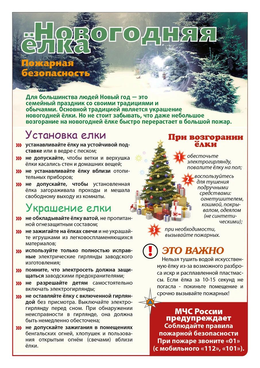 Информация о проведении нового года. Памятка новогодняя елка пожарная безопасность.