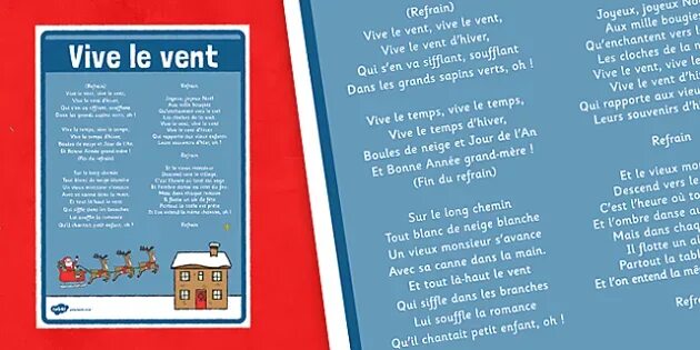 Ван ван песня на английском. Vive le Vent слова. Песня Vive le Vent. Рождественские песенки на французском. Французские новогодние песни.