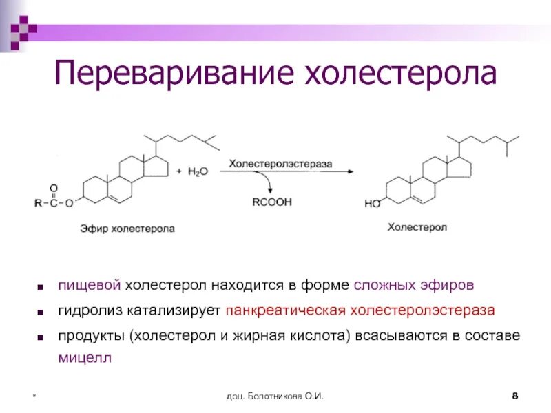 Жиры под действием ферментов печени. Какой фермент гидролизует эфиры холестерина. Расщепление эфиров холестерина. Переваривание эфиров холестерола. Переваривание стероидов биохимия.