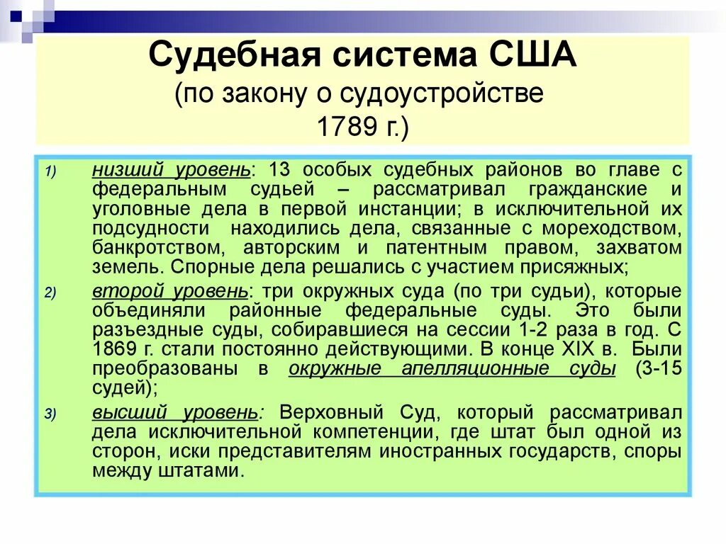 О судоустройстве и статусе судей. Структура судебной системы США. Особенности судебной системы США. Закон о судоустройстве 1789 г США. Судебная система США 1789.