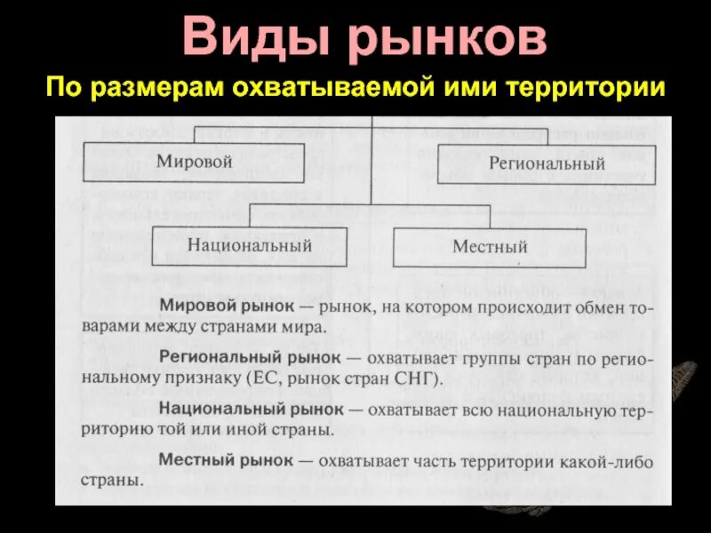 Тип вид данного рынка. Виды рынков по масштабу. виды рынков по территории. виды рынков местный региональный. местный рынок примеры.