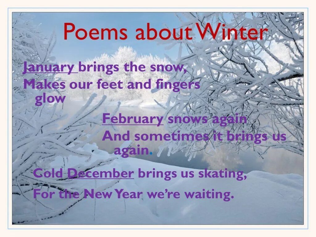 1 it sometimes here in april. Poems about Winter. Poems about Winter in English. Poems about Winter for children. Poems about Winter for Kids in English.