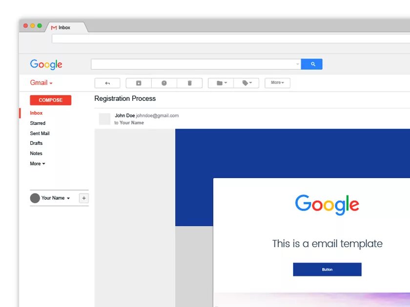 Шаблон gmail. Gmail mockup. gmail главная страница. мокап электронного письма.