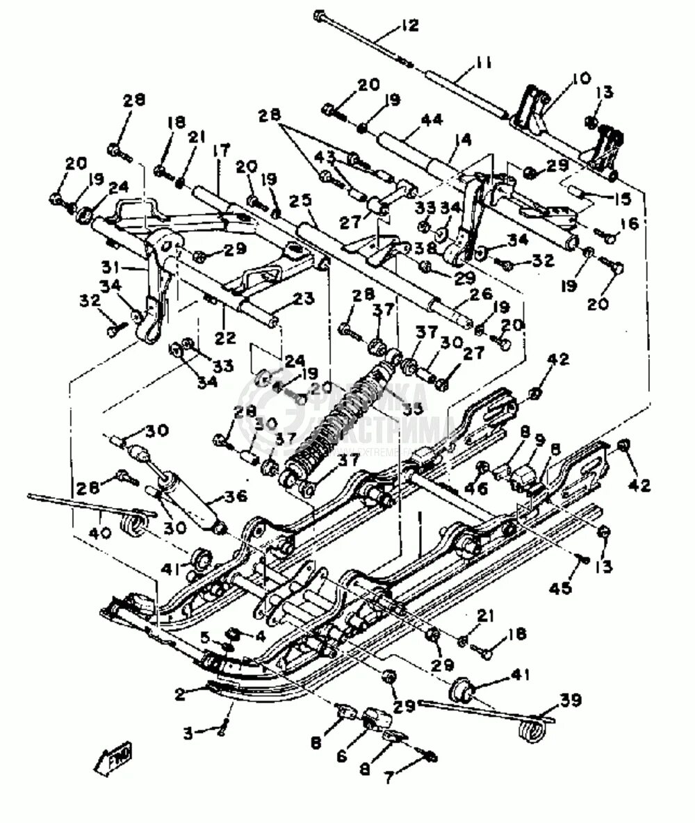подшипник заднего катка ямаха 540. Yamaha vk540 бампер. снегоход ямаха викинг 340. склизы на ямаха 540 4. задняя подвеска ямаха викинг 540 3.