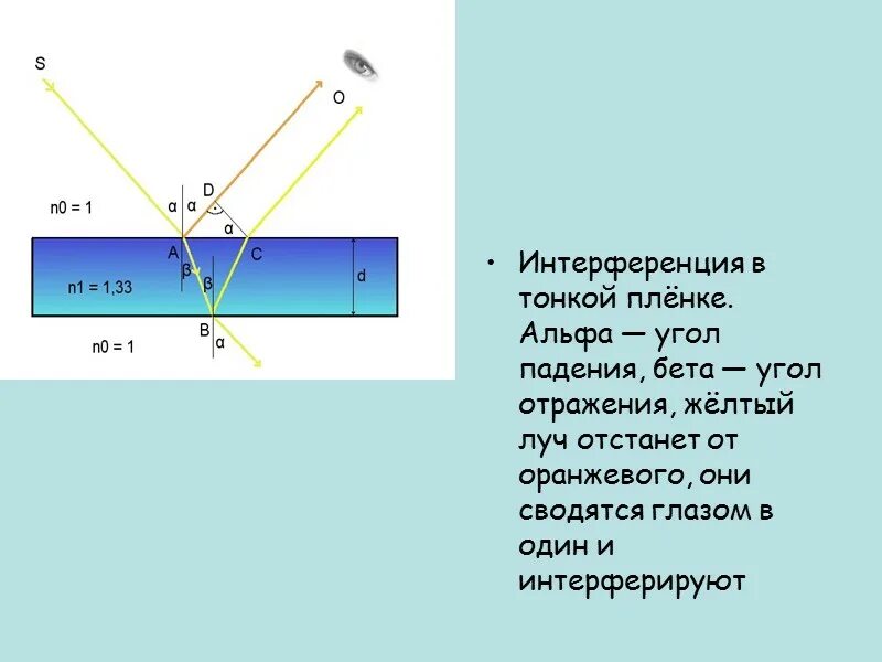 При отражении света от тонкой пленки интерферируют световые пучки. При отражении от тонкой пленки интерферируют световые. При отражении от тонкой пленки (рис.) Интерферируют лучи…. Интерференция в тонких пленках.