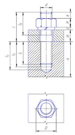 Задания резьба. Болтовое и шпилечное соединение чертеж. Чертеж соединение болтом м20. Шпилька м20 80 чертеж. Упрощённое изображение болтового соединения диаметр 24.