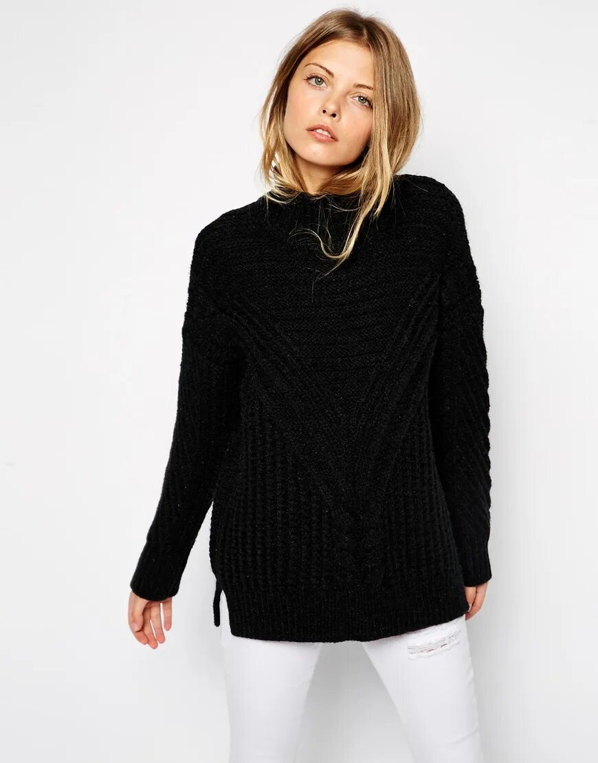 Джемпер с рукавом летучаямшт. Укороченный свитер черный вязаный. Черный джемпер женский спицами. Джемпер вязаный. Вязаный свитер.