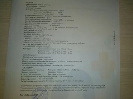Печень заключение