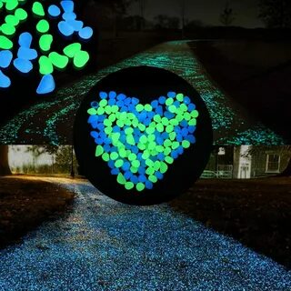 300Pcs Glowing Rocks Outdoor Glow Decorative Stones Garden Yard Lawn Lumino...