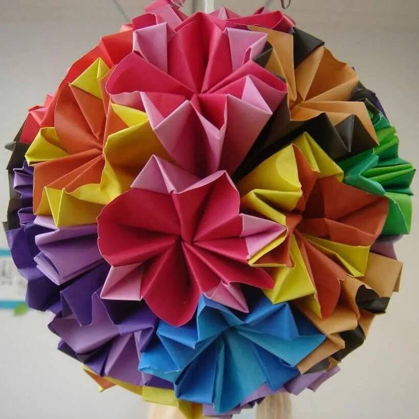 Поделки из бумаги фото. Кусудама Сонобе. Оригами. Аринами. Объемное оригами.