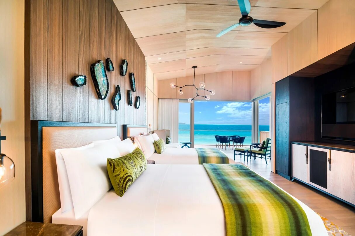 Мальдивы St Regis Maldives. The St Regis Maldives Vommuli Resort 5*. Комната в стиле Мальдивы. Интерьер комнаты в стиле Мальдивы. Bedroom beach