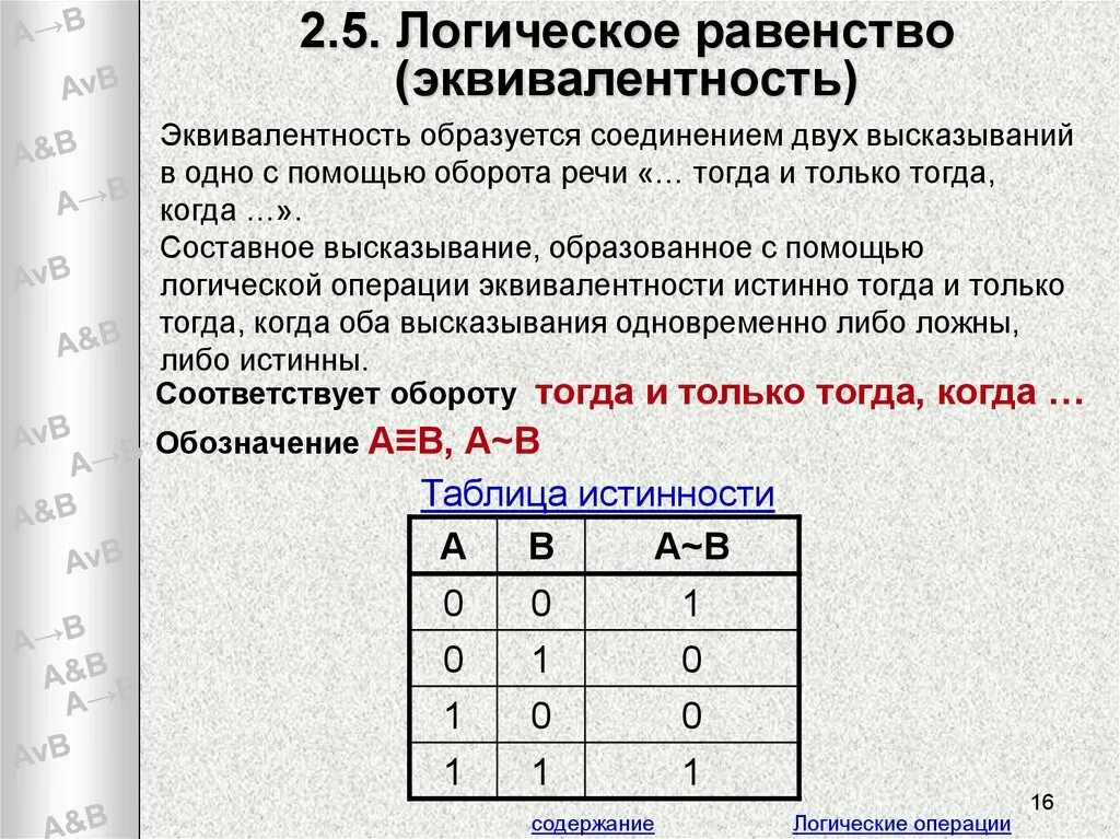 Эквивалентность обозначение. Логическое равенство эквивалентность. Эквивалентность в логике. Эквиваленция в информатике. Логические выражения эквивалентность.