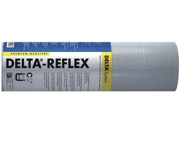 Пароизоляционная пленка Delta Reflex. Пароизоляционная пленка Дельта рефлекс. Delta-Reflex пароизоляционная плёнка с алюминиевым рефлексным слоем, SD=150 М. Delta-Reflex пленка с алюминиевым рефлексным слоем.