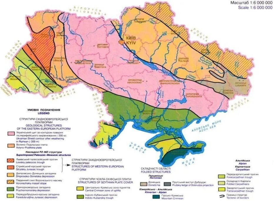 Украинский щит днепровско-донецкая впадина. Донецкая впадина. Карта украины геологическая карта. Геологическая карта украины. Тектоническое строение украины.