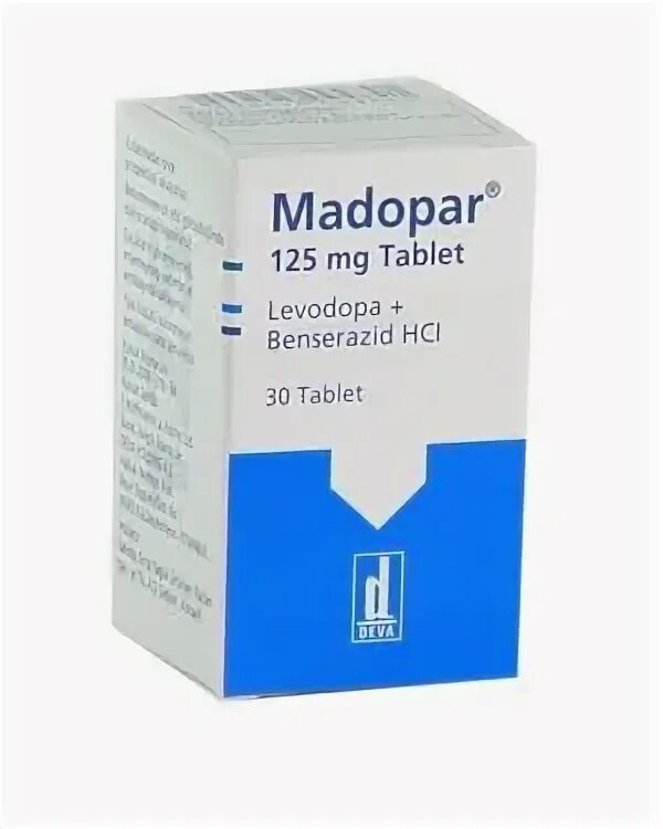 Купить таблетки слуцк. Мадопар 125 таблетки. Madopar 125 MG 30 Tablet. Леводопа-Бенсеразид 250. Мадопар леводопа 125.