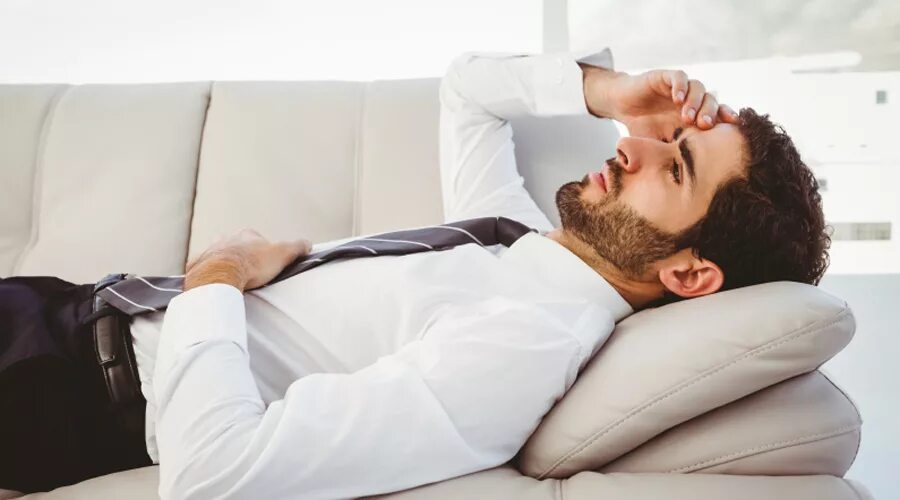 Lying on the couch