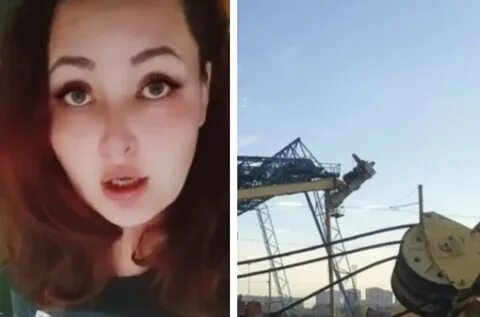 Упала крановщица