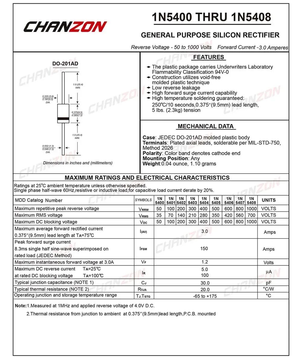 Диод in5408. Диод 1n5408. 1n5408 диод характеристики. Диод Vishay General Semiconductor 1n5408 в.