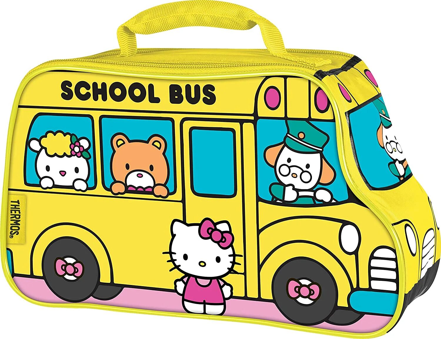 Хелло Китти в школе. Школа Хэллоу Китти. Hello Kitty Bus. Детская сумка автобус.