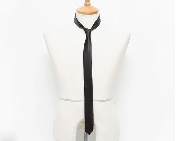 Узкий женский галстук. Тонкий мужской галстук. Узкий черный галстук.