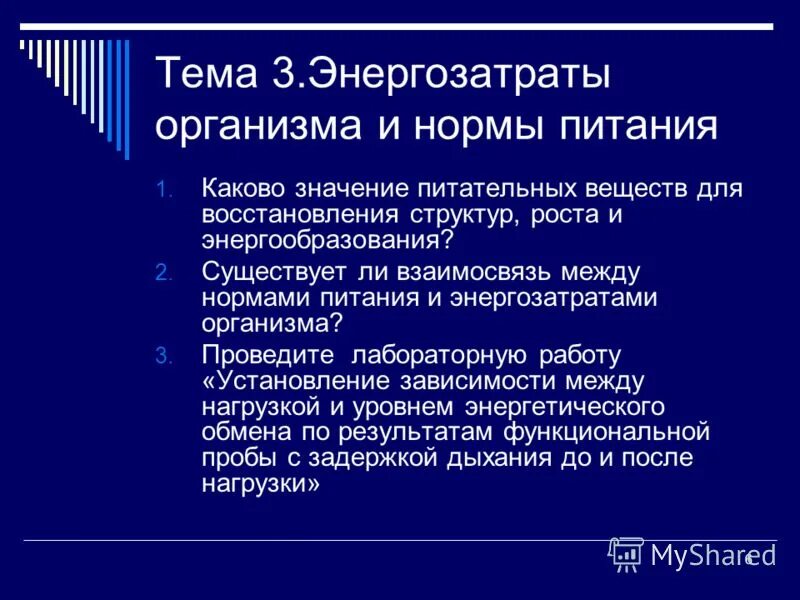 Лабораторная работа определение норм питания