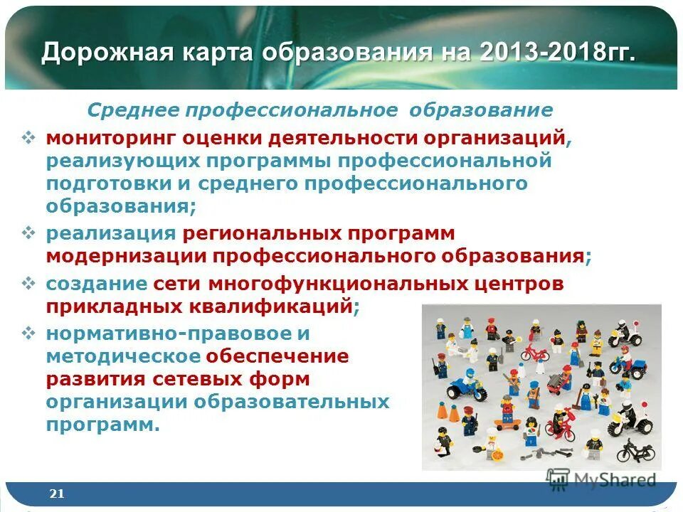 Система российского образования 2013. Дорожная карта развития общего образования. 2. Дорожная карта «тенденции развития профессионального образования». Мониторинг и оценка государственных программ и политики РФ. Среднее профессиональное образование Российская Федерация..