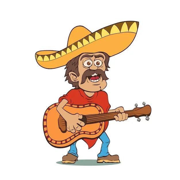 Музыканты в сомбреро букв сканворд. Мексиканец с гитарой. Мексиканцы мультяшные. Веселый мексиканец. Сомбреро и гитара.