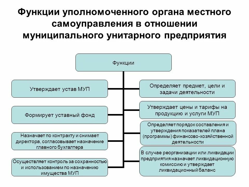 Учредитель органа местного самоуправления. Функции унитарного предприятия. Функции уполномоченного органа. Функции органов самоуправления. Обязанности муниципального унитарного предприятия.