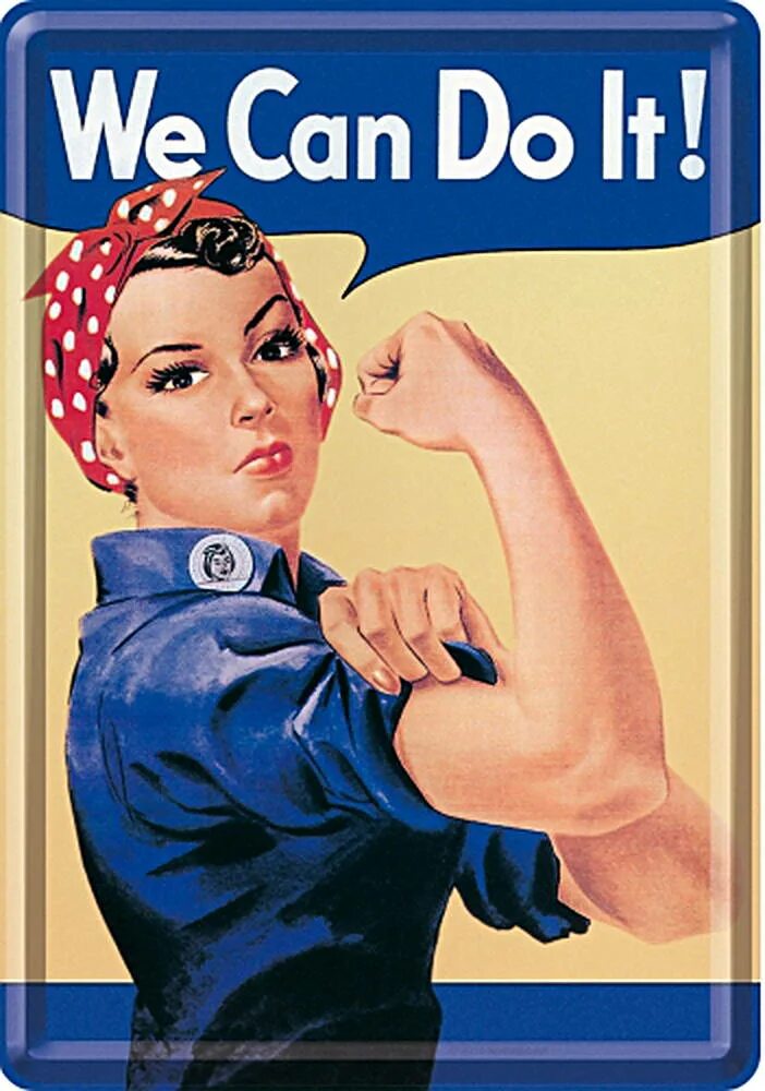 Of course we can. Плакат «we can do it! ». Плакат «we can do it!», 1943. Американские плакаты с женщинами. Женщина с плакатом.