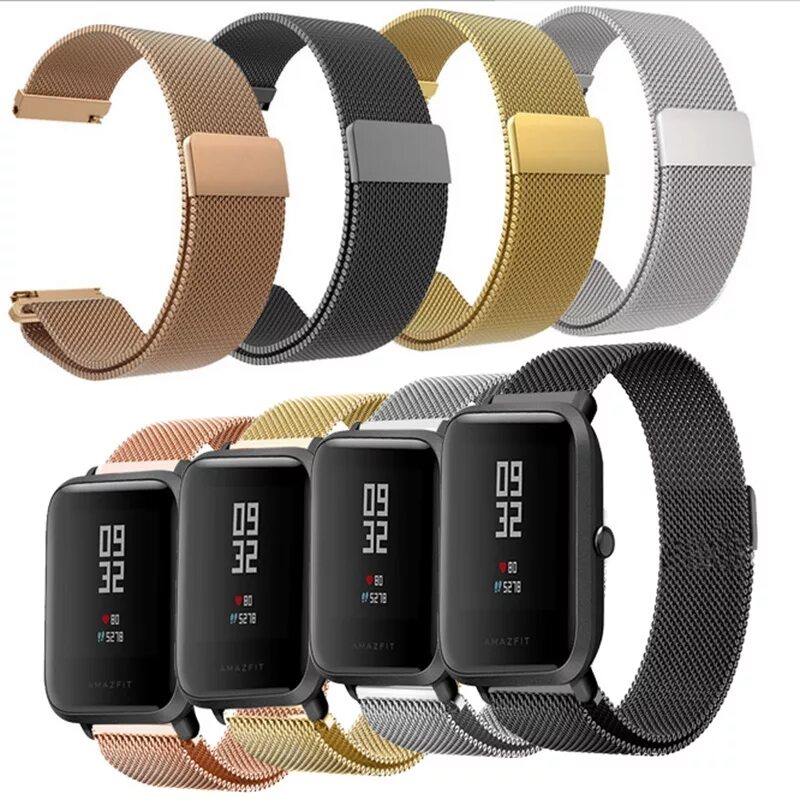 Xiaomi watch band 8. Смарт часы Сяоми Amazfit Bip. Amazfit Bip ремешок. Amazfit Bip браслет. MIJOBS Миланский ремешок для Amazfit Bip.