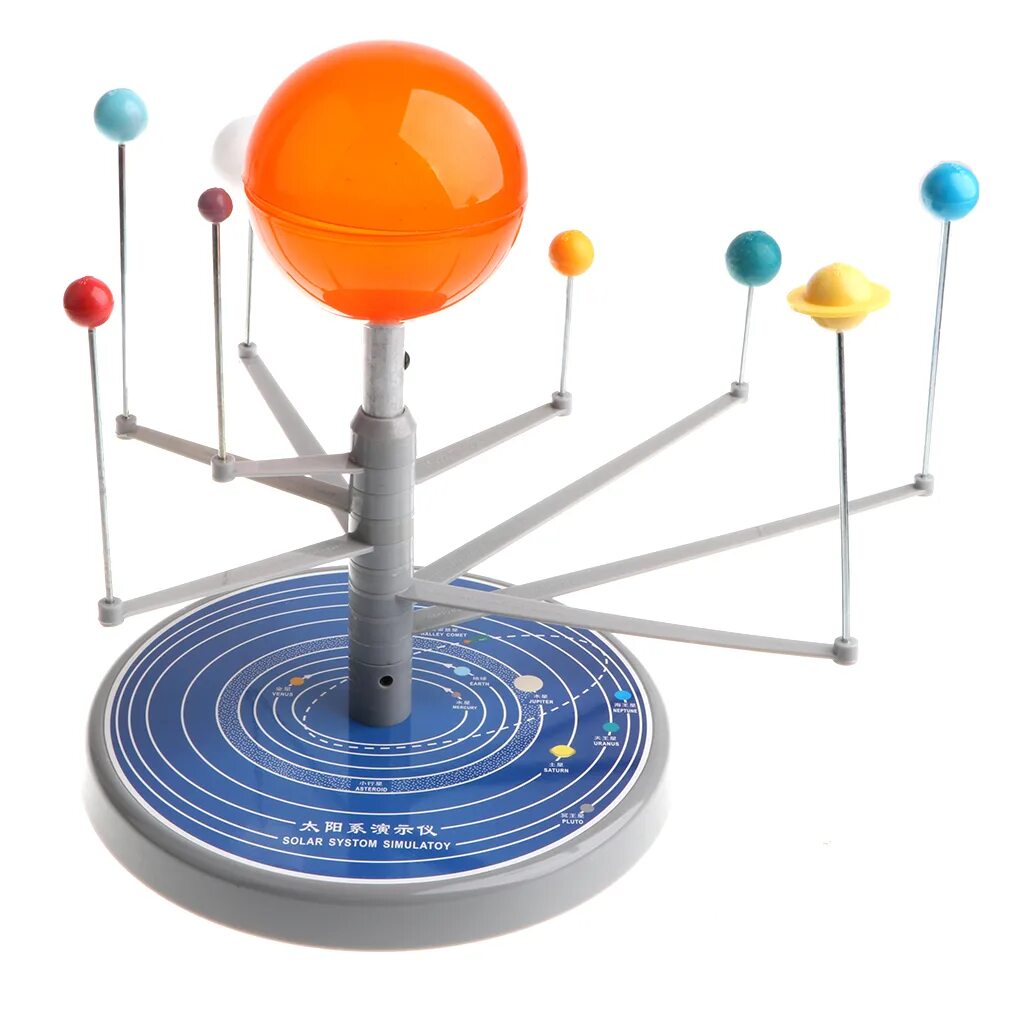 Модель "Солнечная система" (Планетная система; механическая). Развивающий набор "Солнечная система 2-в-1", моторизованный. Солнечная система планетарий игрушка. Обучающий набор Солнечная система.