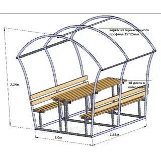 Беседка из металла размеры