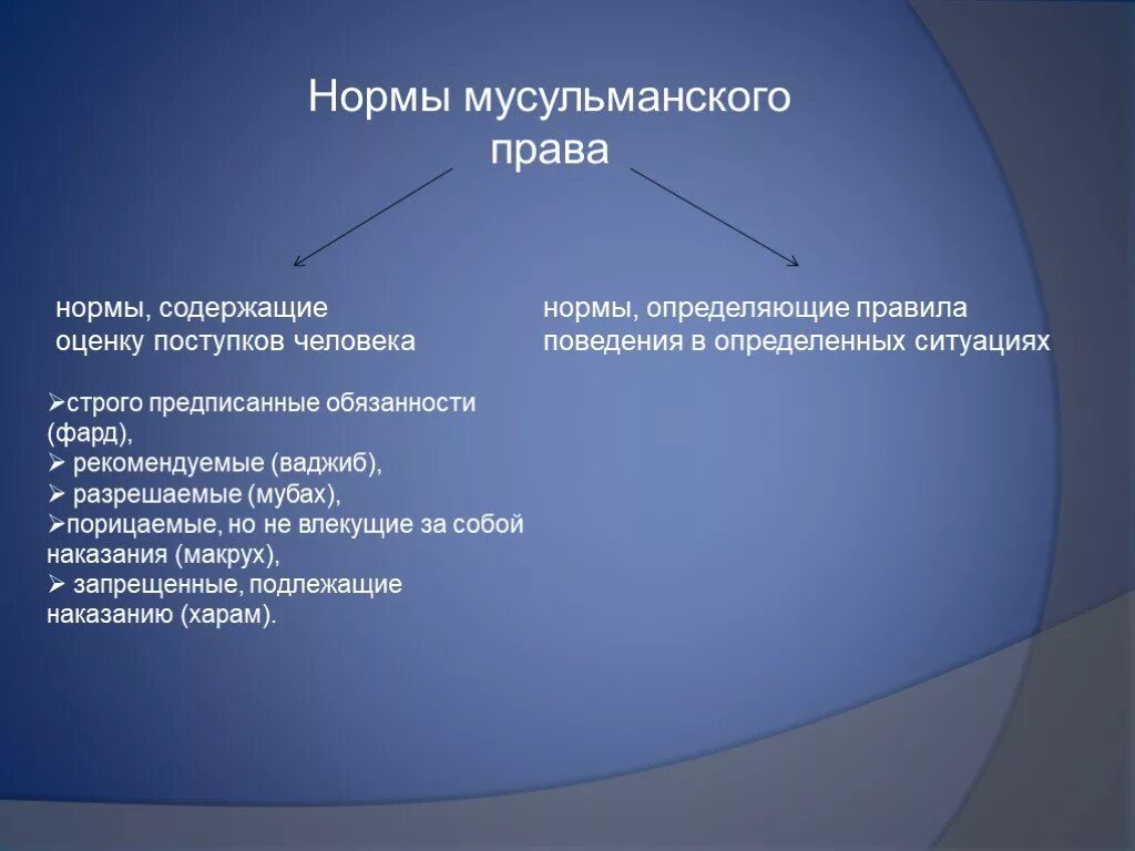 Нормы мусульман. Характеристика мусульманской правовой системы. Характер законодательства мусульманской правовой системы.