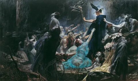 Adolf Hiremy-Hirschl - Die Seelen des Acheron (1898) - (Large/High Quality)...