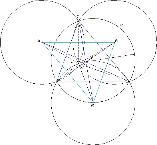 Центральная симметрия окружности. Точка пересечения 2 окружностей. Точки симметричные относительно окружности. Пересечение трех окружностей.