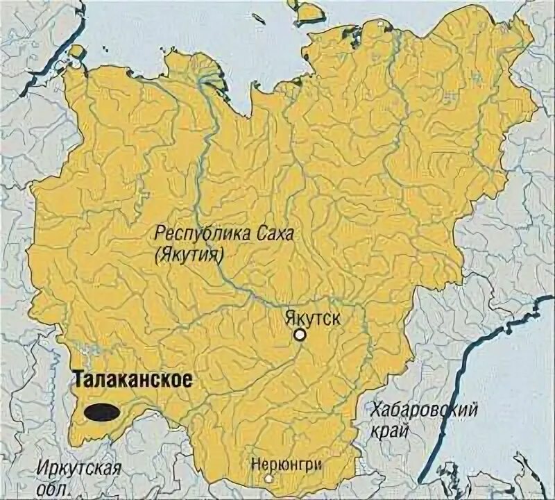 В какой республике находится якутия. Месторождение Талакан Якутия на карте России. Талакан Якутия на карте. Талаканское месторождение на карте Якутии. Талакан аэропорт на карте Якутии.