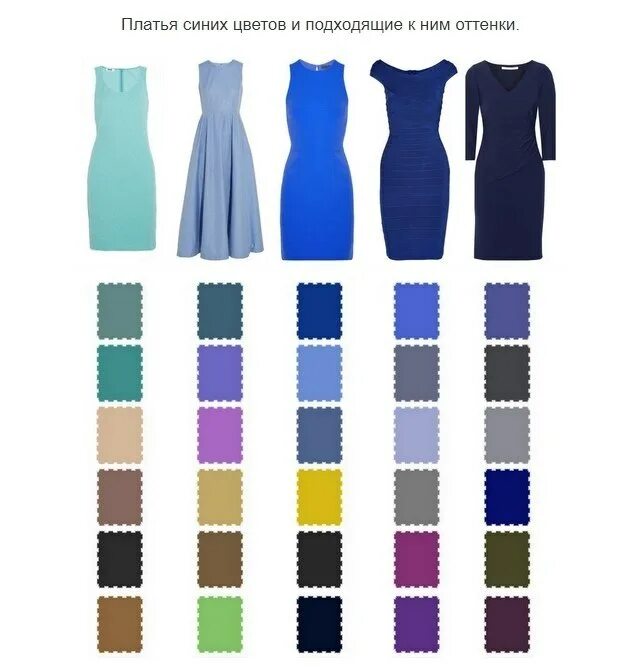 Плотный подобрать. Цветовая гамма для платья. Сочетание цветов в одежде. Цветовая палитра для одежды. Голубой и синий цвет сочетание в одежде.