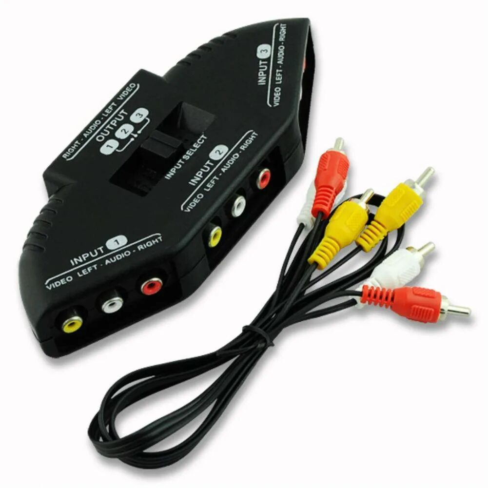 A 3 way av RCA Splitter.. Аудио свитчер RCA. Композитный RCA av Switcher аудио. Селектор RCA.