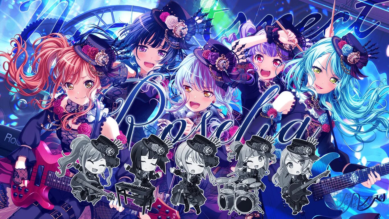 Bling bang bang osu. Розелия бандори. Бандори группа Roselia. Розелия бандори Ринко. Бандори Розелия карточки.