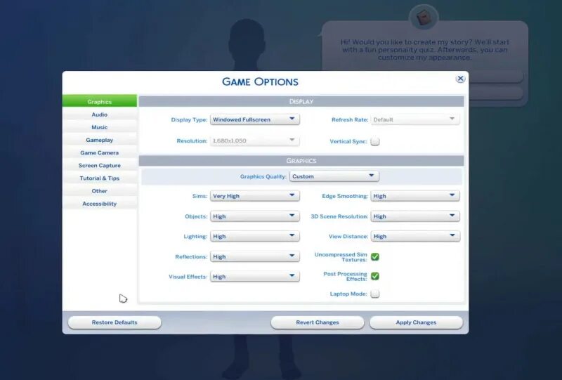 Настройки игры симс 4. Game options. Симс 4 моды окна. Симс 4 окна в настройках.