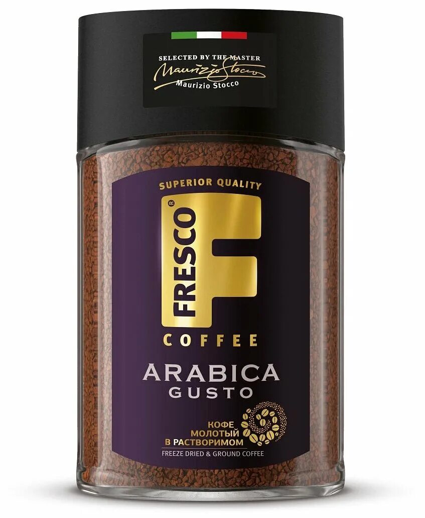 Кофе FRESCO Arabica Gusto, сублимированный, с добавлением молотого, 95г (7823864