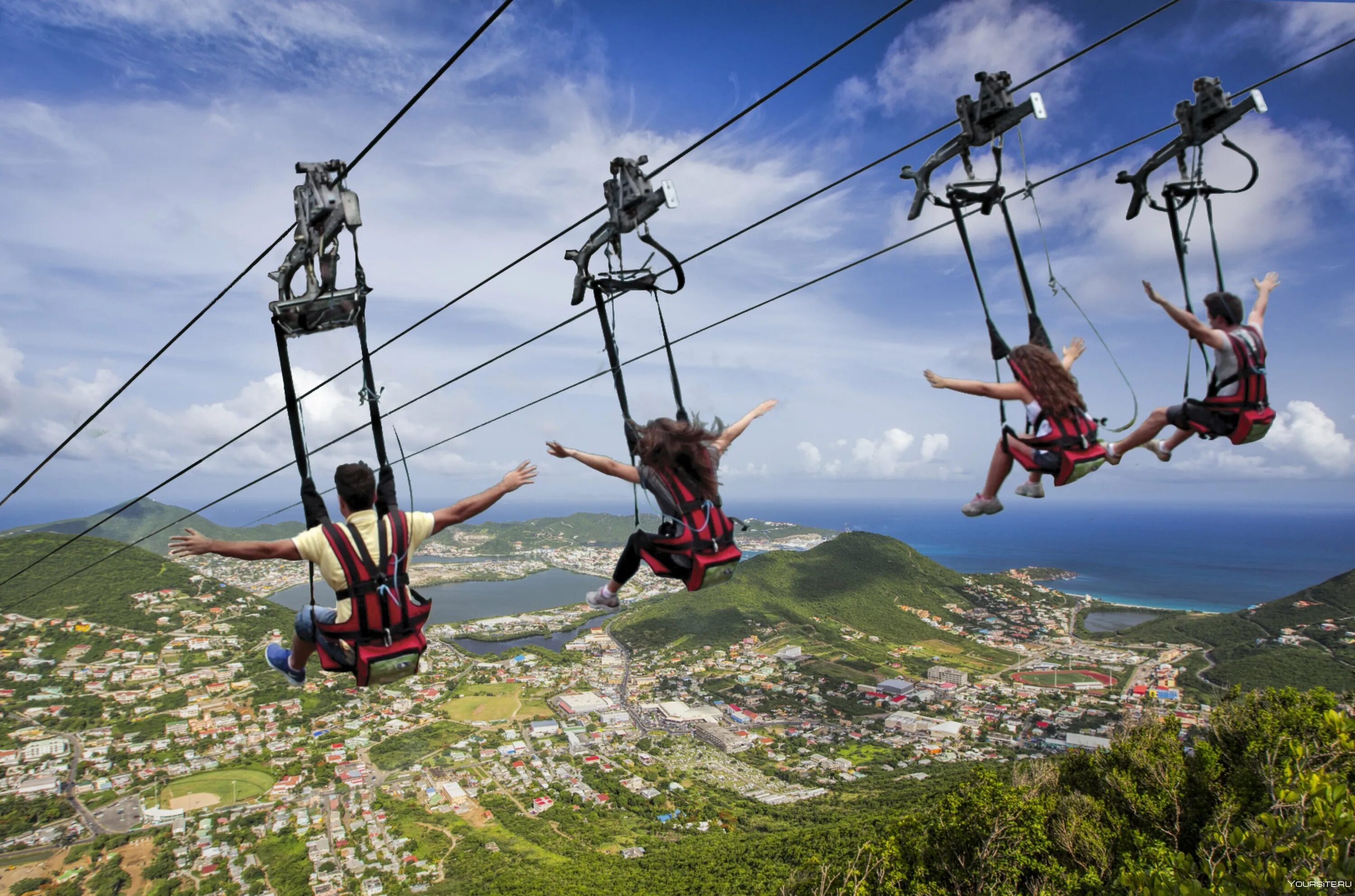 Как называется развлечения. Канатная дорога зиплайн. Троллей Zipline. Зиплайн Шри Ланка. Зиплайн парк Аланья.