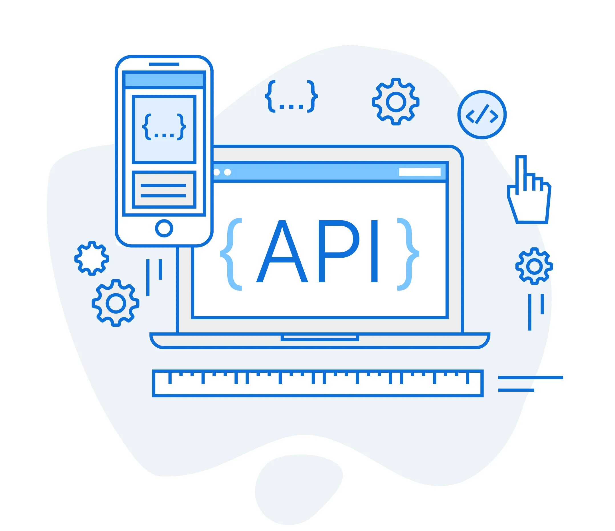 API иллюстрация. Графический API. API интеграция. Платформа API.