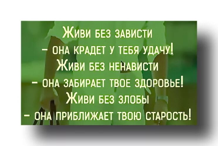 Живите без зависти. Живите без зависти и злости. Живи без ненависти зависти. Живи без зависти она крадет.