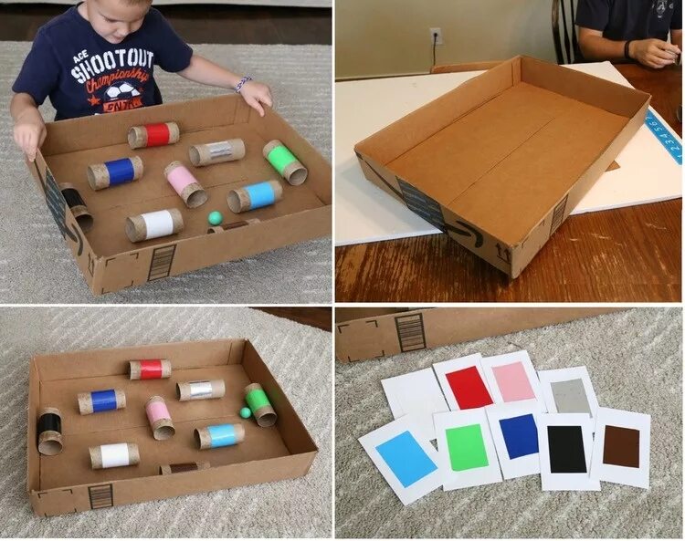 Можно ли сделать ребенку. Развивающие игрушки из коробок. Коробки картонные игры для детей. Развивашки из картонной коробки. Игрушки из картонных коробок для детей.