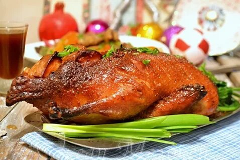 Утка с яблоками для запекания