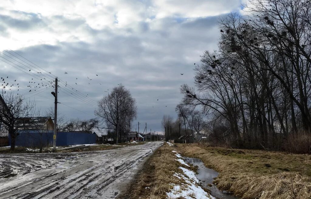 Улица в деревне весной. Деревня весной. Село весной.