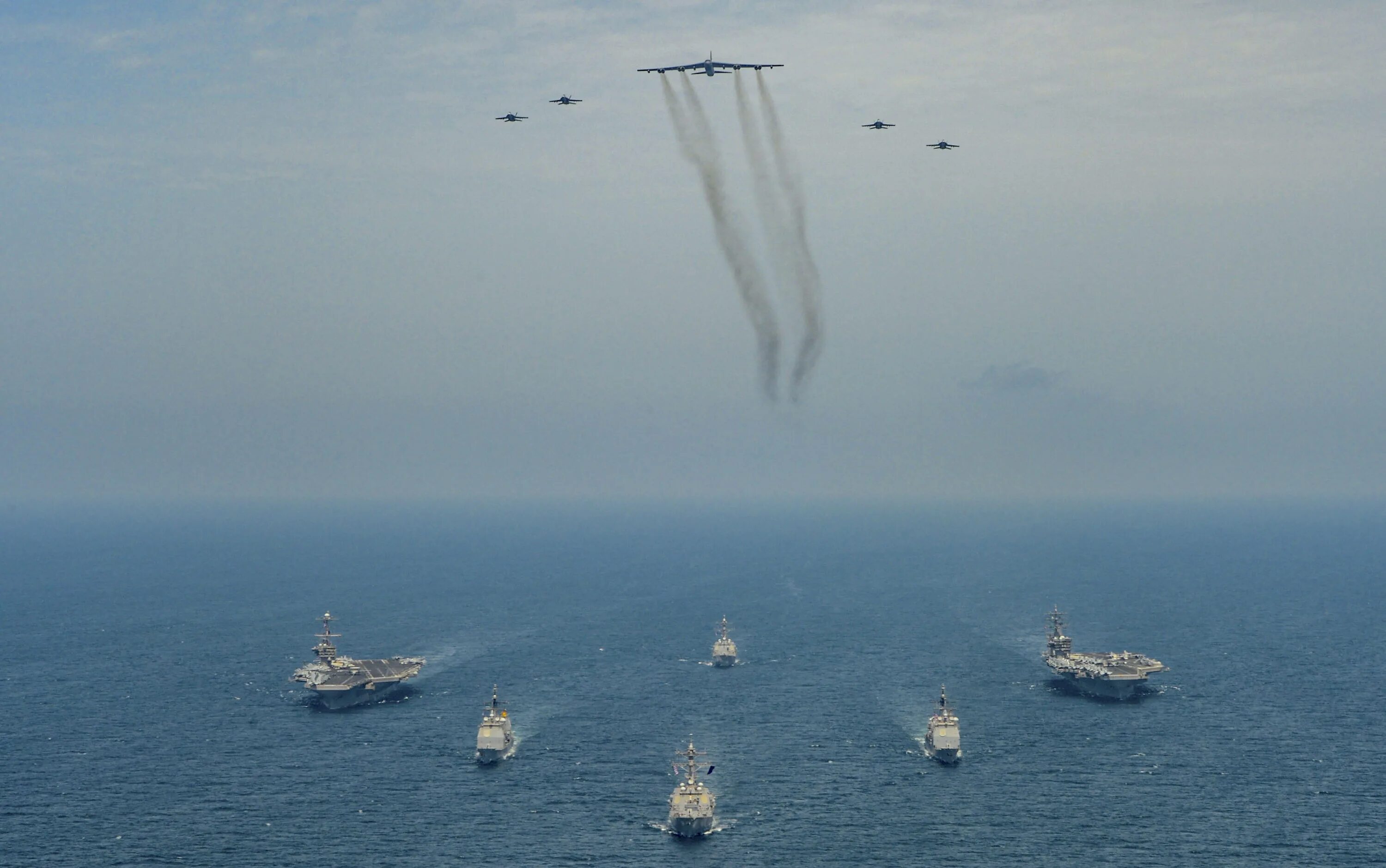 Авианосная группа с воздуха. Carrier Strike Group. Россия атакует американский флот