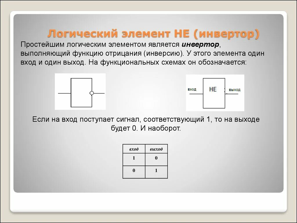 Инвертор логический элемент таблица. Схема логического элемента инвертор. И-не логический элемент. Логический элемент «не» (инвертор). Логический элемент способный хранить один разряд