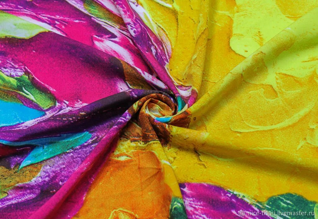 Рисунок вискоза. Яркая ткань. Ткань красочная. Разноцветная ткань. Летние ткани.